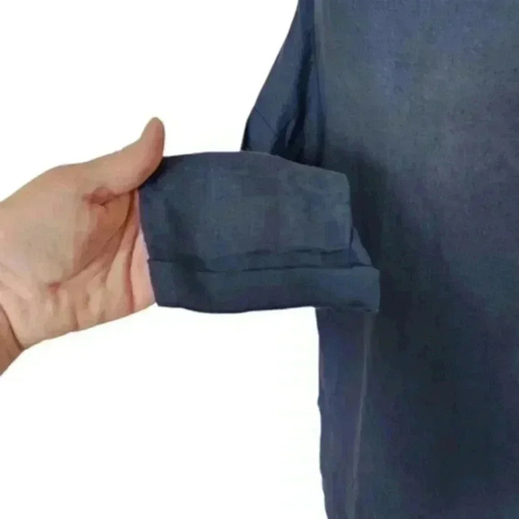 Linen Fairytales Tunic Top Whimsigpth Navy Blue Boat Neck Solid Women's Small - Picture 10 of 14